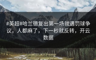 #英超#哈兰德复出第一场就遇罚球争议，人都麻了，下一秒就反转，开云数据