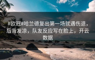 #欧冠#哈兰德复出第一场就遇伤退，后背发凉，队友反应写在脸上，开云数据