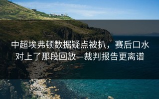 中超埃弗顿数据疑点被扒，赛后口水对上了那段回放—裁判报告更离谱
