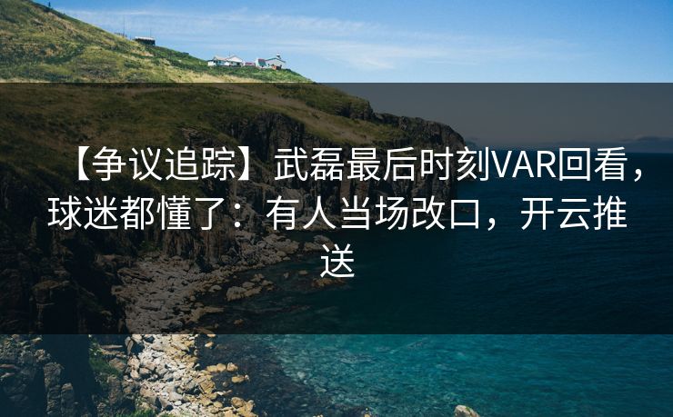 【争议追踪】武磊最后时刻VAR回看，球迷都懂了：有人当场改口，开云推送-第1张图片-开云体育Kaiyun官网地址 - 最新链接