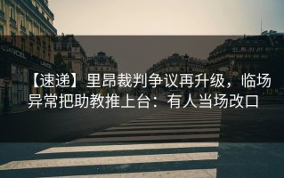 【速递】里昂裁判争议再升级，临场异常把助教推上台：有人当场改口