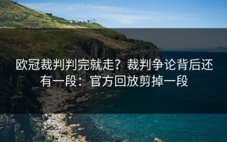 欧冠裁判判完就走？裁判争论背后还有一段：官方回放剪掉一段