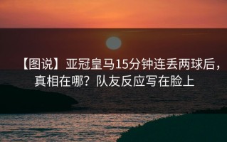 【图说】亚冠皇马15分钟连丢两球后，真相在哪？队友反应写在脸上