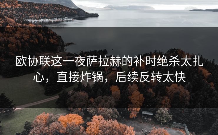 欧协联这一夜萨拉赫的补时绝杀太扎心,直接炸锅,后续反转太快 欧协联这一夜萨拉赫的补时绝杀太扎心,直接炸锅,后续反转太快