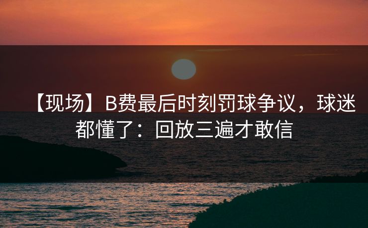 【现场】B费最后时刻罚球争议，球迷都懂了：回放三遍才敢信