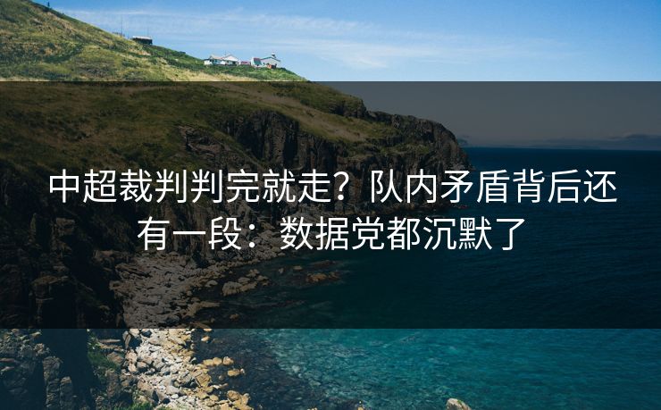 中超裁判判完就走?队内矛盾背后还有一段:数据党都沉默了 中超裁判判完就走?队内矛盾背后还有一段:数据党都沉默了