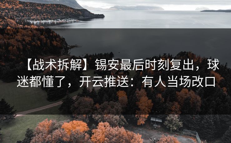 【战术拆解】锡安最后时刻复出，球迷都懂了，开云推送：有人当场改口-第1张图片-开云体育Kaiyun官网地址 - 最新链接
